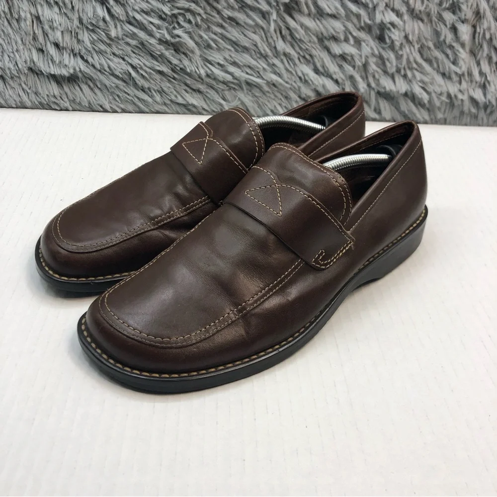 Franco Sarto Loafers Womens 8.5 Leather Upper Slip On Brown